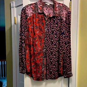 Beachlunchlounge Red, pink, blue and Black Patterned Shirt